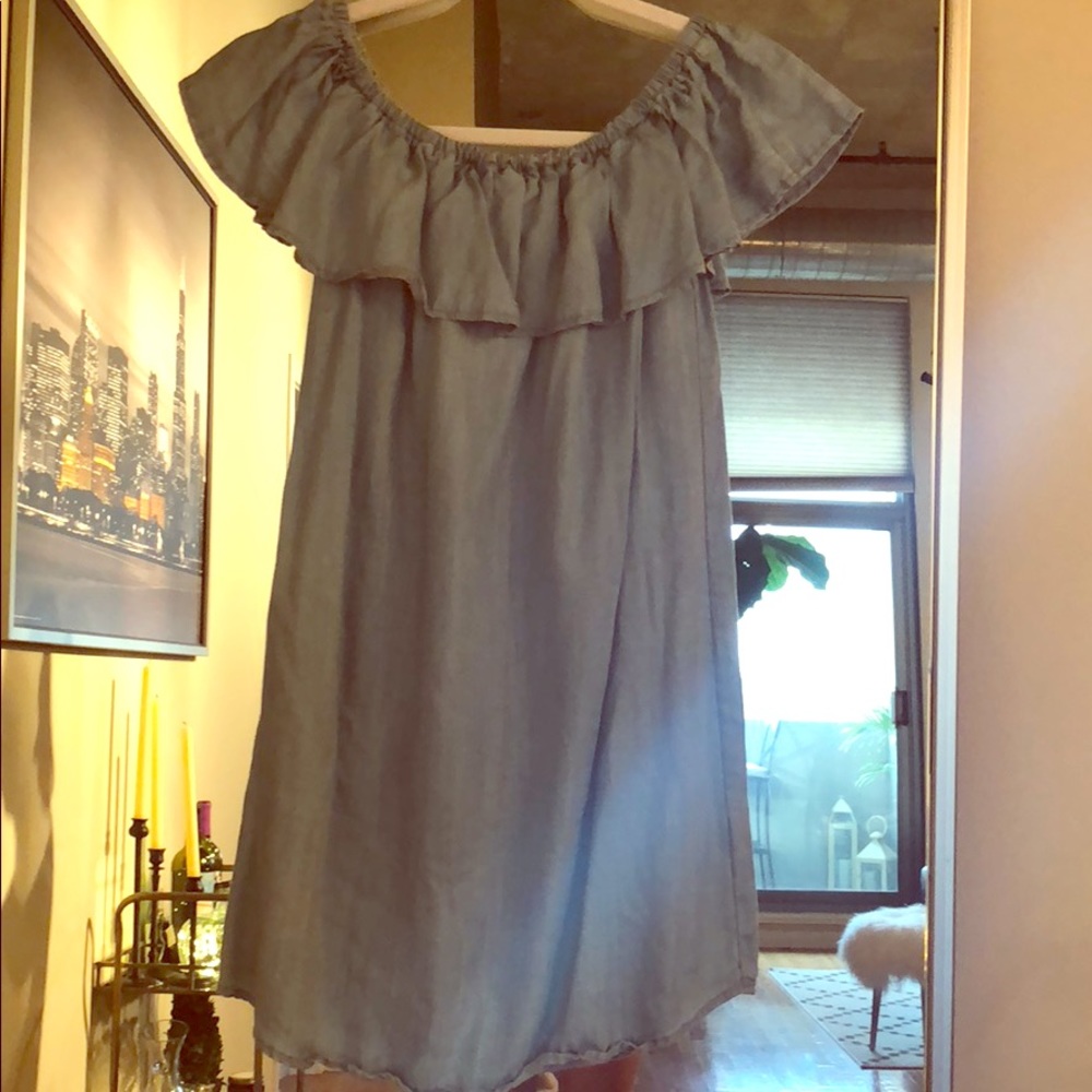Off the shoulder denim dress